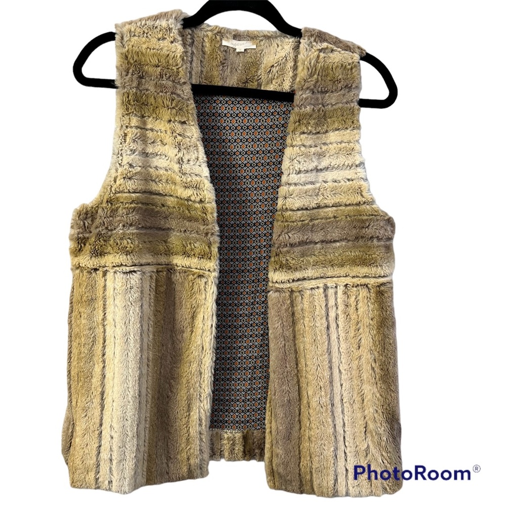 Anthropologie Mystree Women’s Faux Fur Lined Vest Size Small